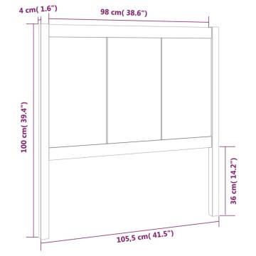 Stylish Solid Pine Wood Bed Headboard - 105.5x4x100 cm