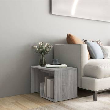 Trendy Grey Sonoma Side Table | 59x36x38 cm Engineered Wood