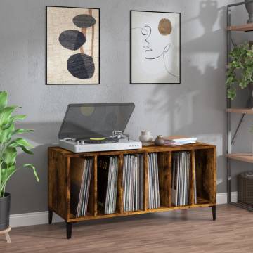 Record Cabinet Smoked Oak - Stylish Vinyl Storage