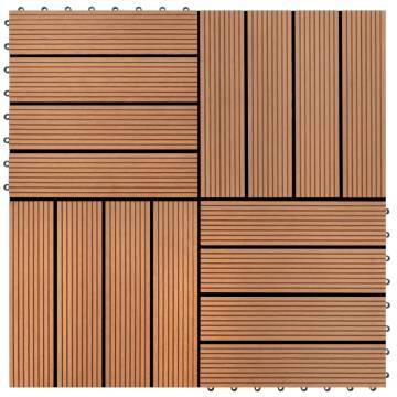 WPC Tiles 30x30cm - 11pcs Brown - Durable & Water Resistant