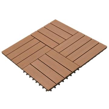 WPC Tiles 30x30cm - 11pcs Brown - Durable & Water Resistant