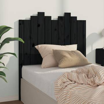 Stylish Black Pine Bed Headboard | 96x4x110 cm