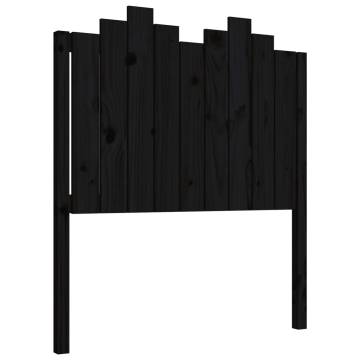 Stylish Black Pine Bed Headboard | 96x4x110 cm