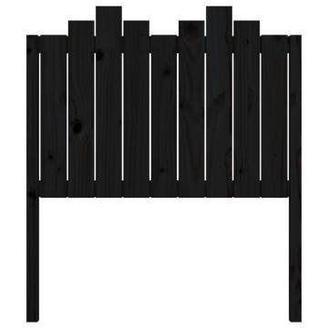 Stylish Black Pine Bed Headboard | 96x4x110 cm