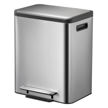 EKO Pedal Bin EcoCasa 2x15 L Matte Silver | Stylish Waste Solution