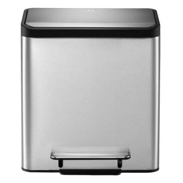 EKO Pedal Bin EcoCasa 2x15 L Matte Silver | Stylish Waste Solution