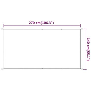 Vertical Awning White 140x270 cm - Oxford Fabric Privacy Screen