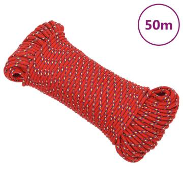 Durable Red Boat Rope 4mm x 50m - Polypropylene