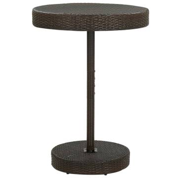 Stylish Brown Poly Rattan Garden Table 75.5x106 cm