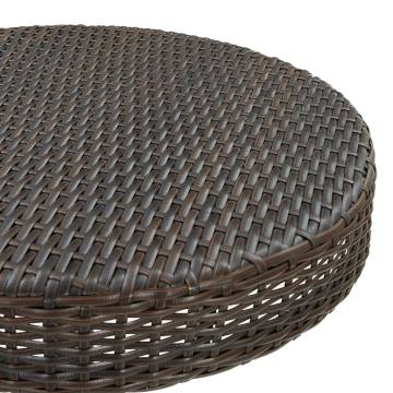 Stylish Brown Poly Rattan Garden Table 75.5x106 cm