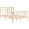 Small Double Bed Frame with Headboard - Solid Pine Wood