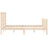 Small Double Bed Frame with Headboard - Solid Pine Wood