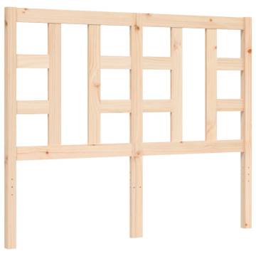 Small Double Bed Frame with Headboard - Solid Pine Wood