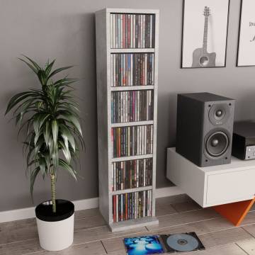 Stylish Concrete Grey CD Cabinet - Spacious & Practical Storage