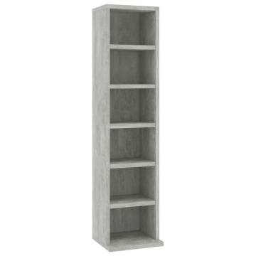 Stylish Concrete Grey CD Cabinet - Spacious & Practical Storage