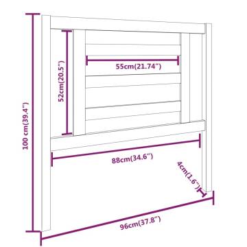 Stylish Solid Wood Pine Bed Headboard - 96x4x100 cm