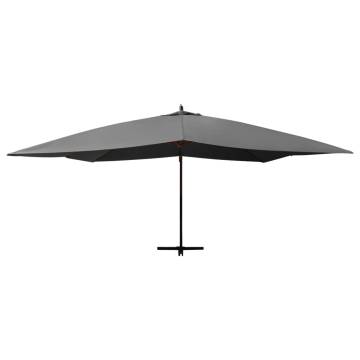 Cantilever Umbrella with Wooden Pole 400x300 cm - Anthracite