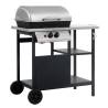 Gas BBQ Grill with 3-layer Side Table Black and Silver Colour black and silver Number of 1 