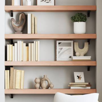 Light Brown Wall Shelf - Solid Oak 100x20x6 cm | HipoMarket