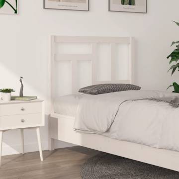 Stylish White Bed Headboard - Solid Pine Wood 95.5x4x100 cm