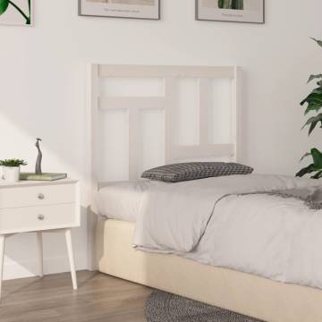 Stylish White Bed Headboard - Solid Pine Wood 95.5x4x100 cm