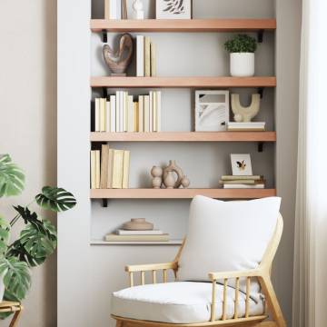 Light Brown Wall Shelf - Solid Oak 100x20x6 cm | HipoMarket