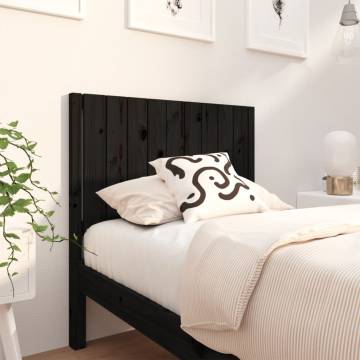 Black Solid Pine Bed Headboard - 95.5x4x100 cm | Hipomarket