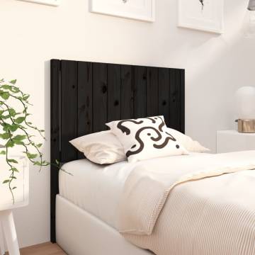 Black Solid Pine Bed Headboard - 95.5x4x100 cm | Hipomarket