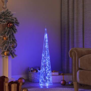 Acrylic Decorative LED Light Cone Blue 90 cm - Cosy Festive Glow