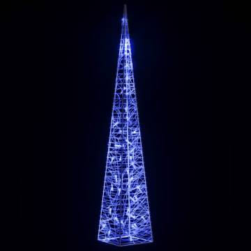 Acrylic Decorative LED Light Cone Blue 90 cm - Cosy Festive Glow