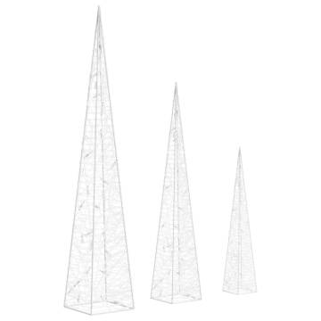 Acrylic Decorative LED Light Cone Set - 30/45/60cm | Hipomarket