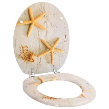 WC Toilet Seat MDF Lid Starfish - Stylish & Durable