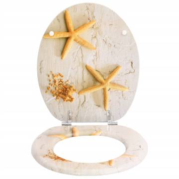 WC Toilet Seat MDF Lid Starfish - Stylish & Durable