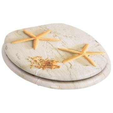 WC Toilet Seat MDF Lid Starfish - Stylish & Durable