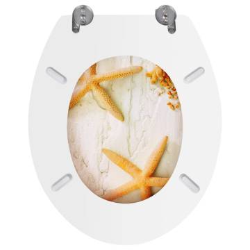 WC Toilet Seat MDF Lid Starfish - Stylish & Durable