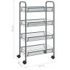 4-Tier Grey Kitchen Trolley - Organise Your Space Efficiently