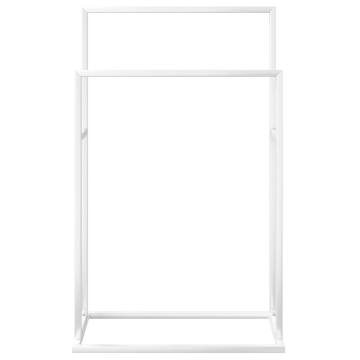 Stylish Freestanding Towel Rack - White Iron 48x24x78.5 cm