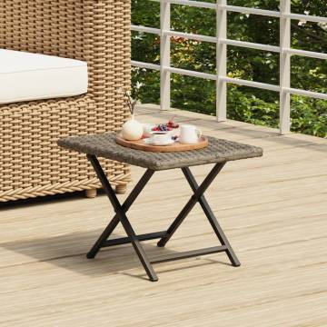 Folding Table Grey 45x35 cm | Durable Poly Rattan