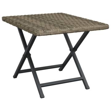 Folding Table Grey 45x35 cm | Durable Poly Rattan