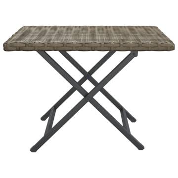 Folding Table Grey 45x35 cm | Durable Poly Rattan