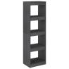 Book Cabinet Room Divider Grey - Stylish Pinewood Storage