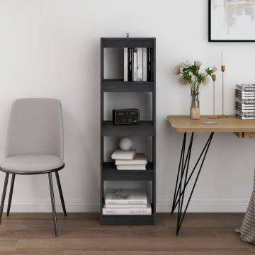 Book Cabinet Room Divider Grey - Stylish Pinewood Storage