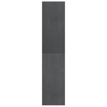 Book Cabinet Room Divider Grey - Stylish Pinewood Storage