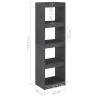 Book Cabinet Room Divider Grey - Stylish Pinewood Storage