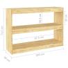 Book Cabinet Room Divider - Pinewood 100x30x71.5 cm