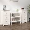 Sideboards 2 pcs White 40x35x80 cm Solid Wood Pine Colour white Quantity in Package 2 Model 3 drawer cabinet 