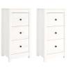 Elegant White Sideboards - 2 pcs Solid Pine 40x35x80 cm