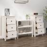 Elegant White Sideboards - 2 pcs Solid Pine 40x35x80 cm