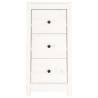 Elegant White Sideboards - 2 pcs Solid Pine 40x35x80 cm