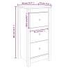 Elegant White Sideboards - 2 pcs Solid Pine 40x35x80 cm